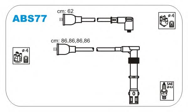 ABS77 Janmor fios de alta voltagem, kit