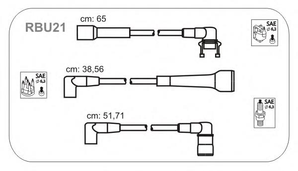 RBU21 Janmor fios de alta voltagem, kit