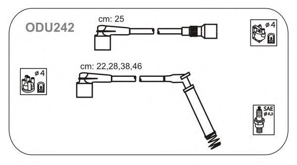 ODU242 Janmor fios de alta voltagem, kit