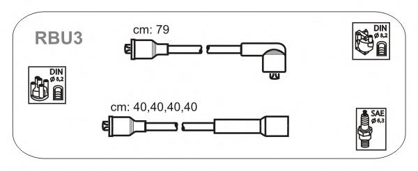 RBU3 Janmor fios de alta voltagem, kit