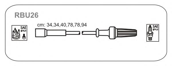 RBU26 Janmor fios de alta voltagem, kit