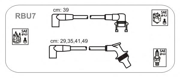 RBU7 Janmor fios de alta voltagem, kit