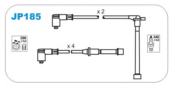 JP185 Janmor fios de alta voltagem, kit