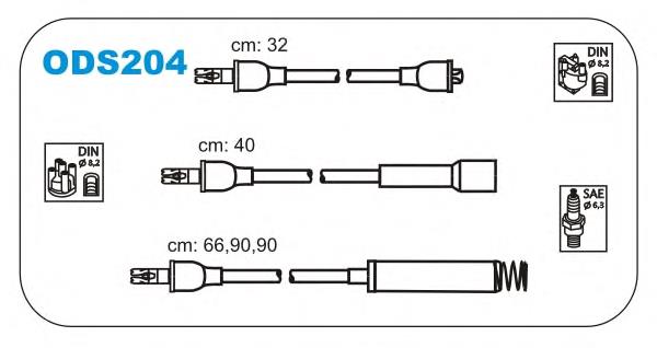ODS204 Janmor fios de alta voltagem, kit