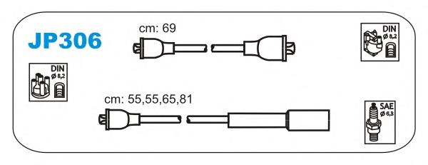 JP306 Janmor fios de alta voltagem, kit