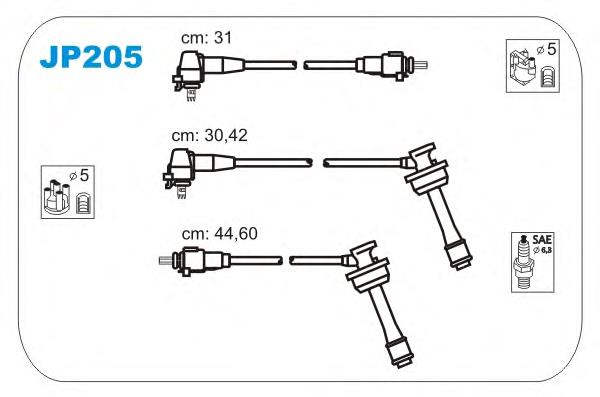 JP205 Janmor fios de alta voltagem, kit