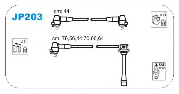 JP203 Janmor fios de alta voltagem, kit