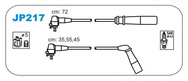 JP217 Janmor fios de alta voltagem, kit