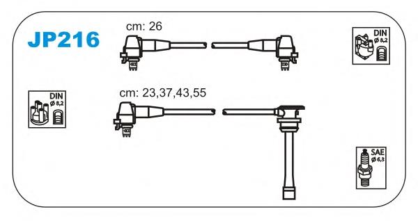 JP216 Janmor fios de alta voltagem, kit