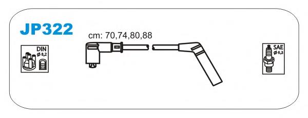 JP322 Janmor fios de alta voltagem, kit