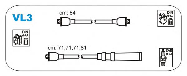 VL3 Janmor fios de alta voltagem, kit