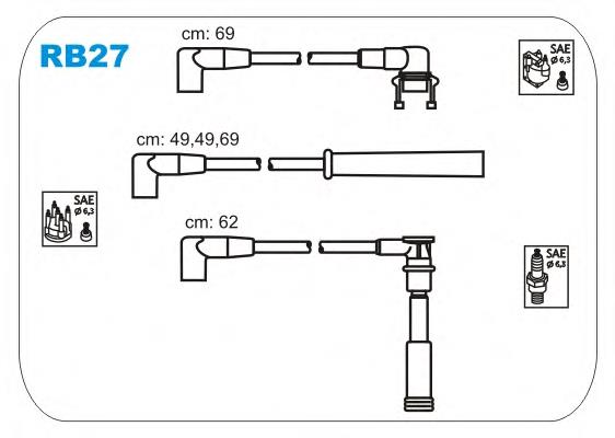 RB27 Janmor fios de alta voltagem, kit