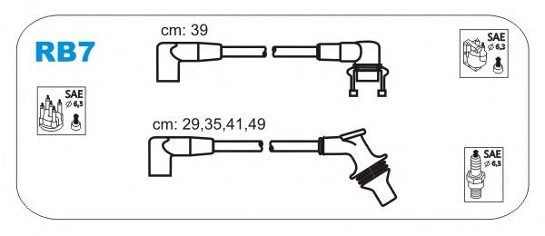 RB7 Janmor fios de alta voltagem, kit