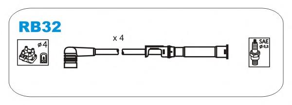 RB32 Janmor fios de alta voltagem, kit