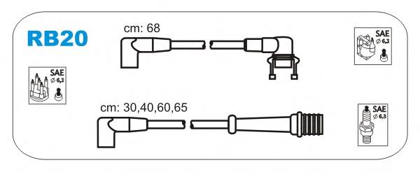 RB20 Janmor fios de alta voltagem, kit