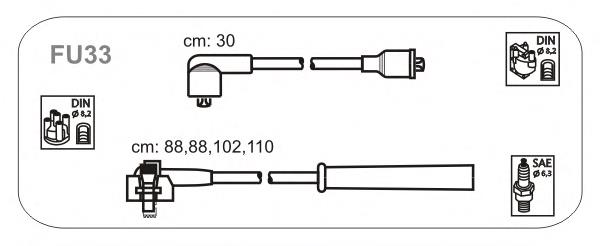 FU33 Janmor fios de alta voltagem, kit