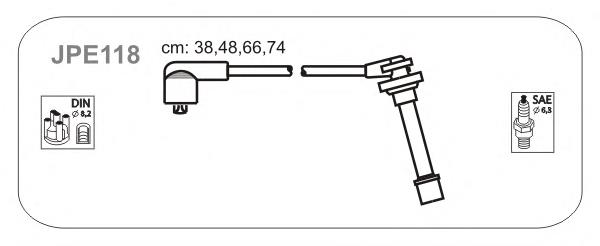 JPE118 Janmor fios de alta voltagem, kit