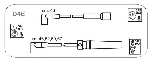 D4E Janmor fios de alta voltagem, kit