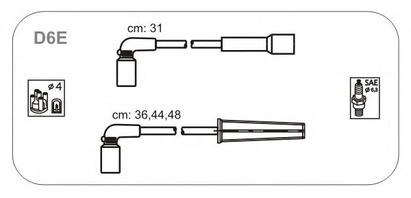 D6E Janmor fios de alta voltagem, kit