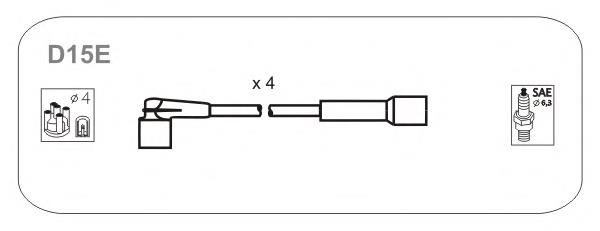 D15E Janmor fios de alta voltagem, kit