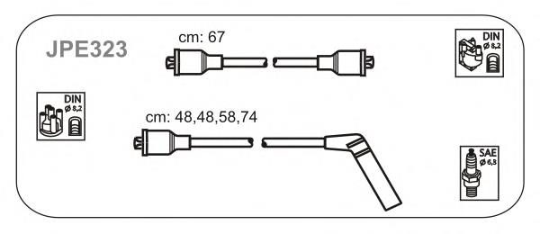 JPE323 Janmor fios de alta voltagem, kit