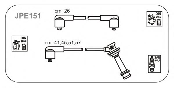 JPE151 Janmor fios de alta voltagem, kit