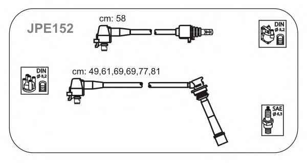 JPE152 Janmor fios de alta voltagem, kit