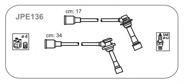 JPE136 Janmor fios de alta voltagem, kit