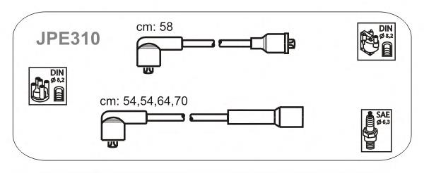 JPE310 Janmor fios de alta voltagem, kit