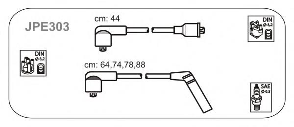 JPE303 Janmor fios de alta voltagem, kit