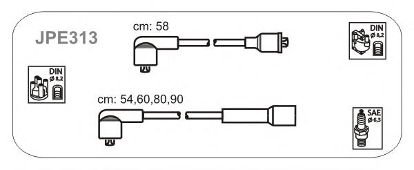 JPE313 Janmor fios de alta voltagem, kit