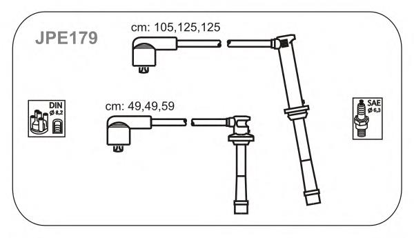 JPE179 Janmor fios de alta voltagem, kit