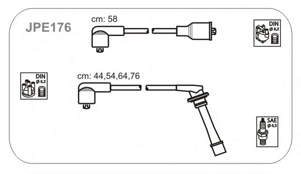 JPE176 Janmor fios de alta voltagem, kit