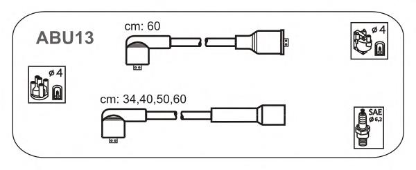 Fios de alta voltagem, kit ABU13 Janmor