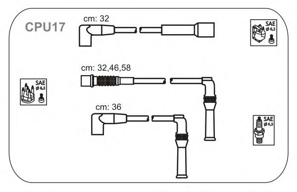 CPU17 Janmor fios de alta voltagem, kit