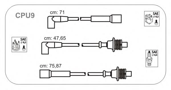 CPU9 Janmor fios de alta voltagem, kit