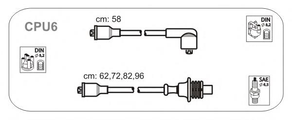 CPU6 Janmor fios de alta voltagem, kit