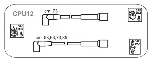 Fios de alta voltagem, kit CPU12 Janmor