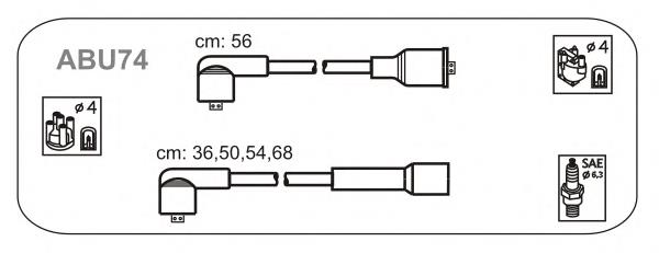 Fios de alta voltagem, kit ABU74 Janmor