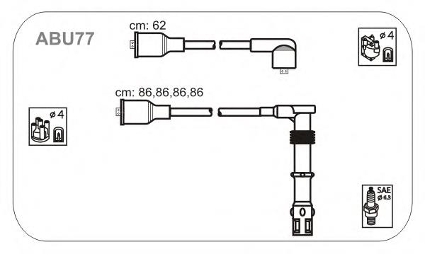 ABU77 Janmor fios de alta voltagem, kit