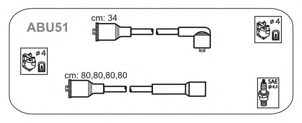 ABU51 Janmor fios de alta voltagem, kit