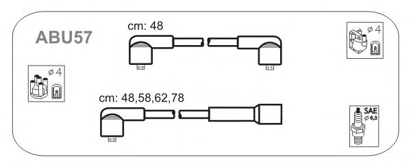 ABU57 Janmor fios de alta voltagem, kit