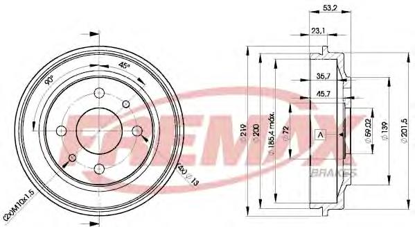 Тормозной барабан BD9680 Fremax