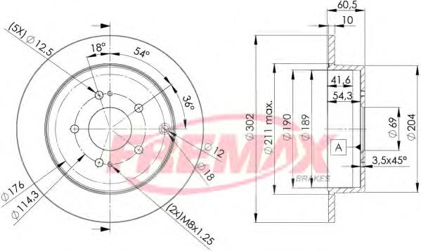 BD7032 Fremax disco do freio traseiro