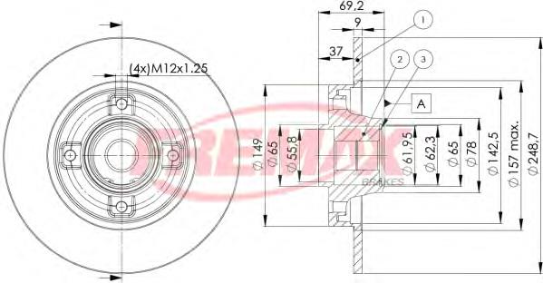 Купить BD4745 Fremax Диск тормозной задний