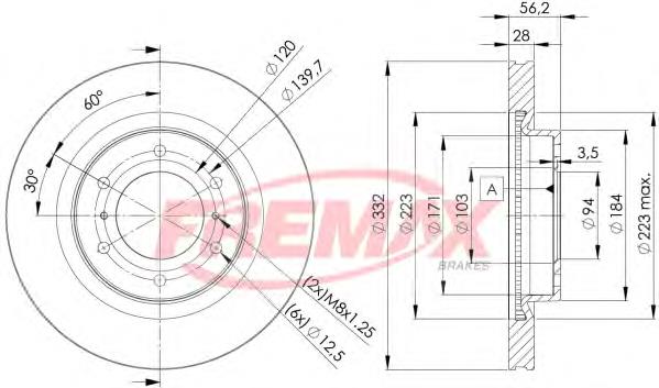 BD7113 Fremax disco do freio dianteiro