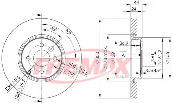 BD7897 Fremax disco do freio dianteiro