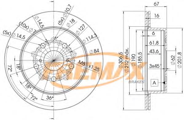 BD9026 Fremax disco do freio traseiro