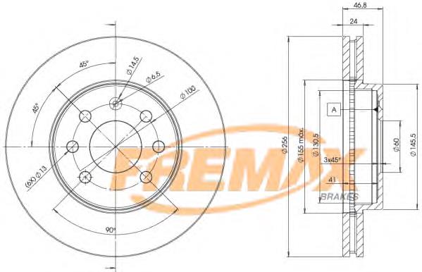 bd-2836 Fremax disco do freio dianteiro