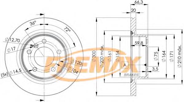 BD3406 Fremax disco do freio traseiro